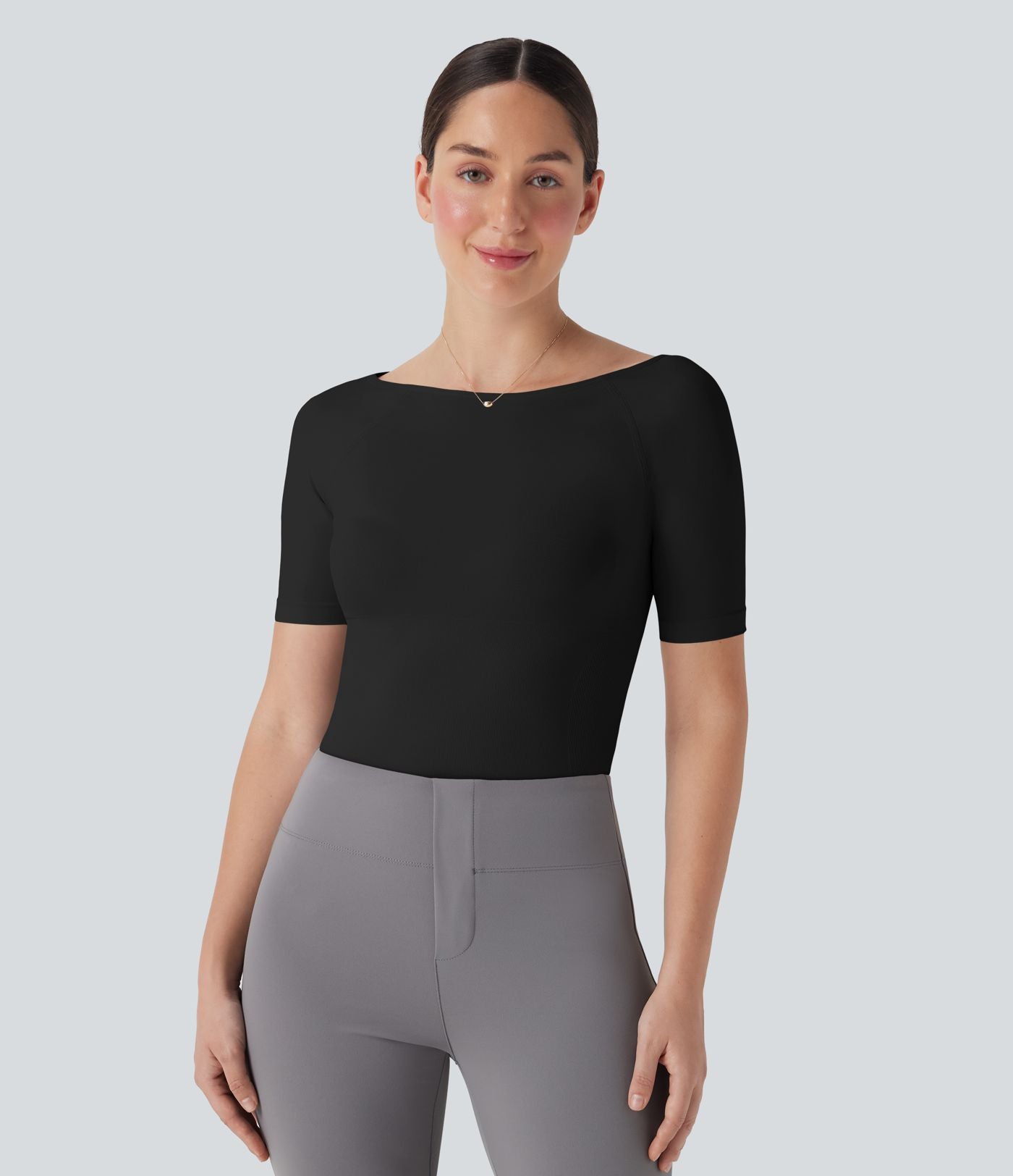 Combinaison de travail lissante décolleté bateau avec bretelles de jambe ajustables sans couture OneForm Seamless Flow - Easy Peasy