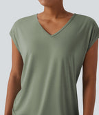 T-shirt casual col V manches courtes