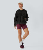 Sweat à capuche décontracté en denim Halara Flex™ avec poche