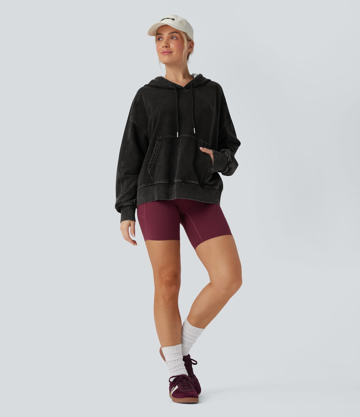 Sweat à capuche décontracté en denim Halara Flex™ avec poche