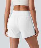 Short de yoga SoftlyZero™ Airy croisé taille haute 2-en-1 effet frais InstantCool 12,5 cm avec poches