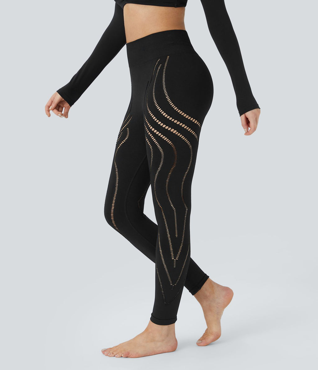 Legging yoga 7/8 taille haute avec découpes sans couture OneForm Seamless Flow