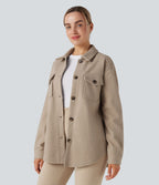 Veste décontractée en molleton manches longues avec poches