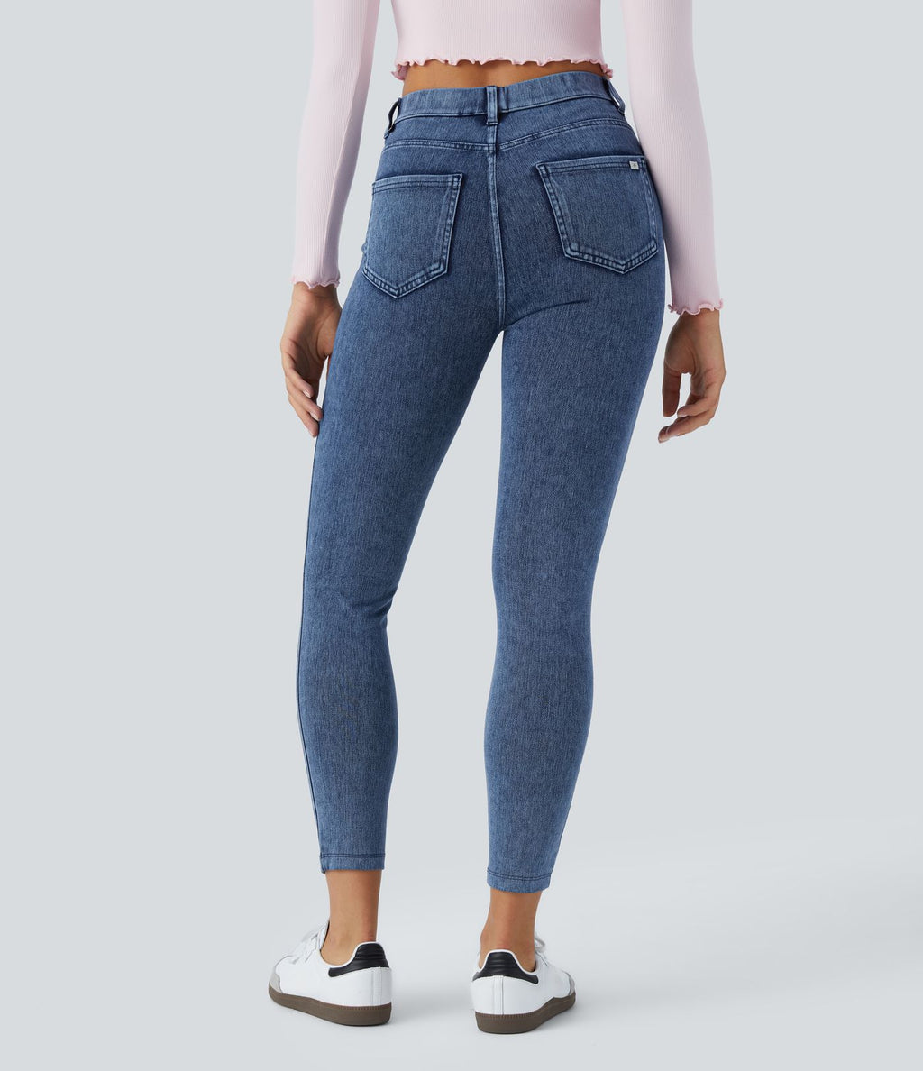 Leggings 7/8 de travail en denim taille haute avec poches Halara Flex™