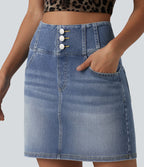 Halara Flex™ Jupe mini décontractée en jean taille haute avec poches