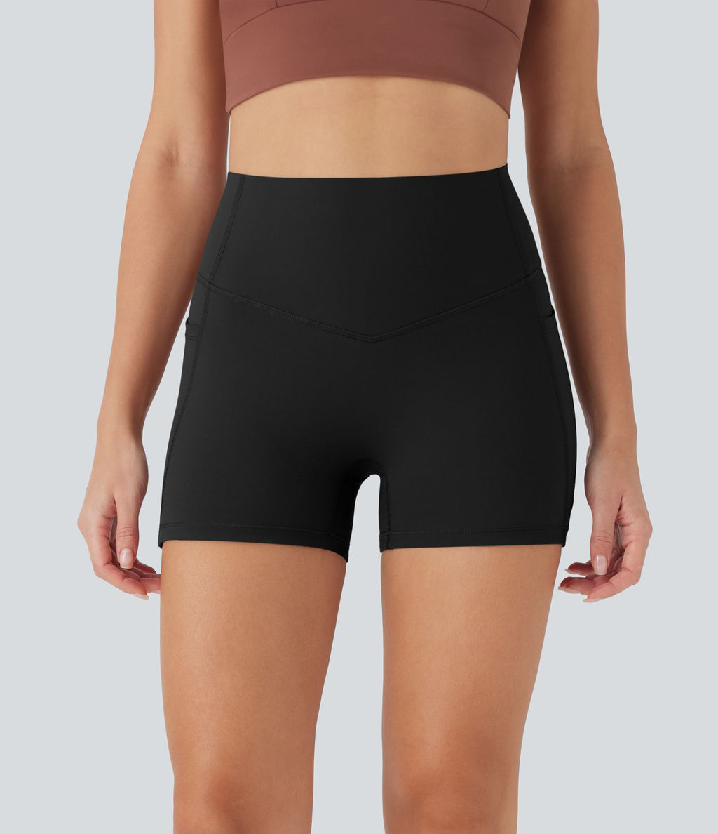 Short cycliste 7,5 cm d'entraînement gainant taille haute avec poches Halara UltraSculpt™