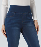 Legging denim Halara Flex™ 7/8 skinny push-up gainant taille haute avec poches