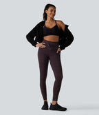 Legging de yoga Halara UltraSculpt™ taille haute avec cordon de serrage imprimé carreaux avec poches