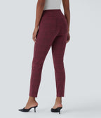 Halara Flex™ Pantalon skinny tailleur taille haute à motif pied-de-poule avec poches arrière