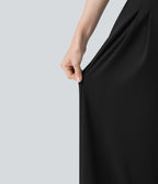 Combinaison tailleur large col V à manches mi-longues avec lien noué et poches — Easy Peasy