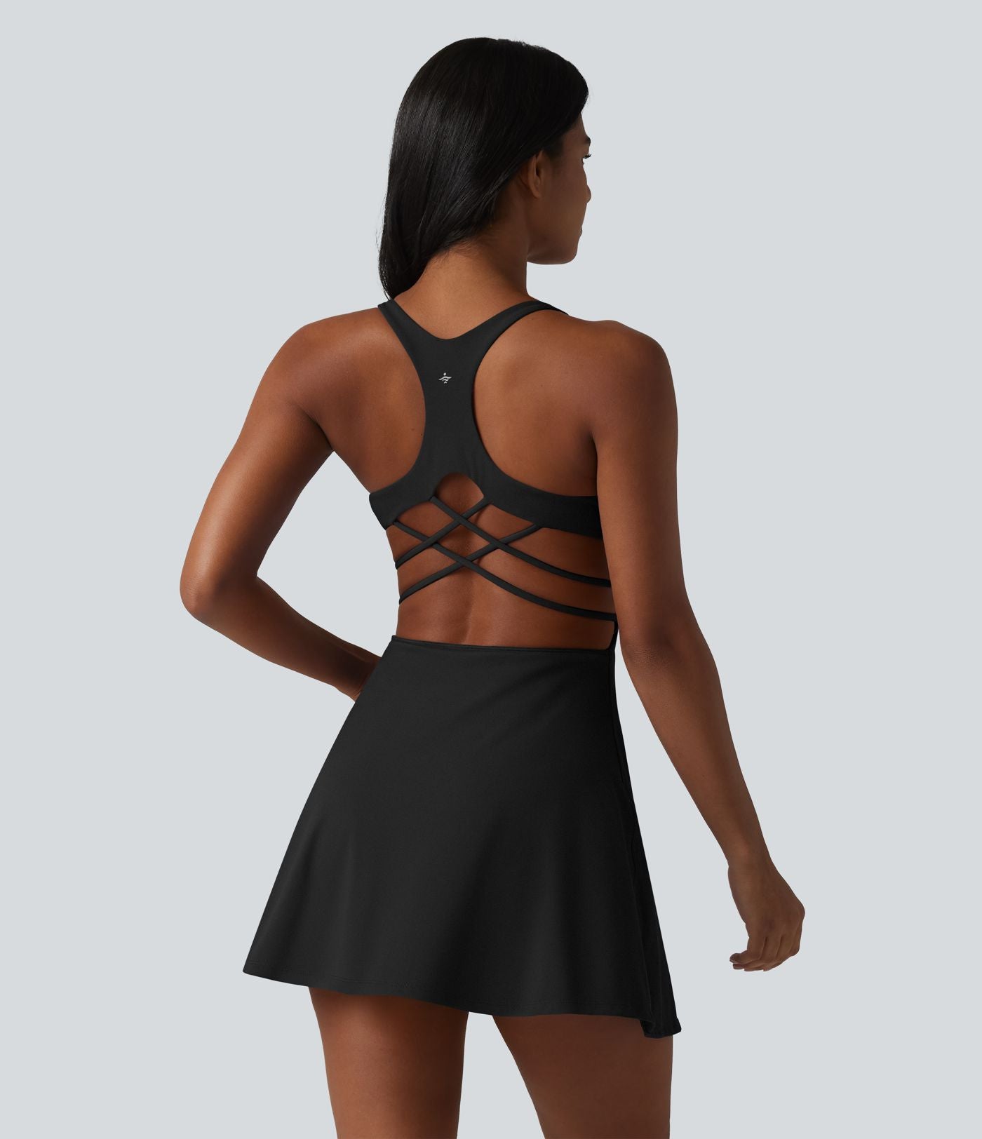 SoftlyZero™ Plush Robe sport mini de yoga 2-en-1 dos nageur croisé dos nu avec soutien-gorge intégré et poches - Easy Peasy