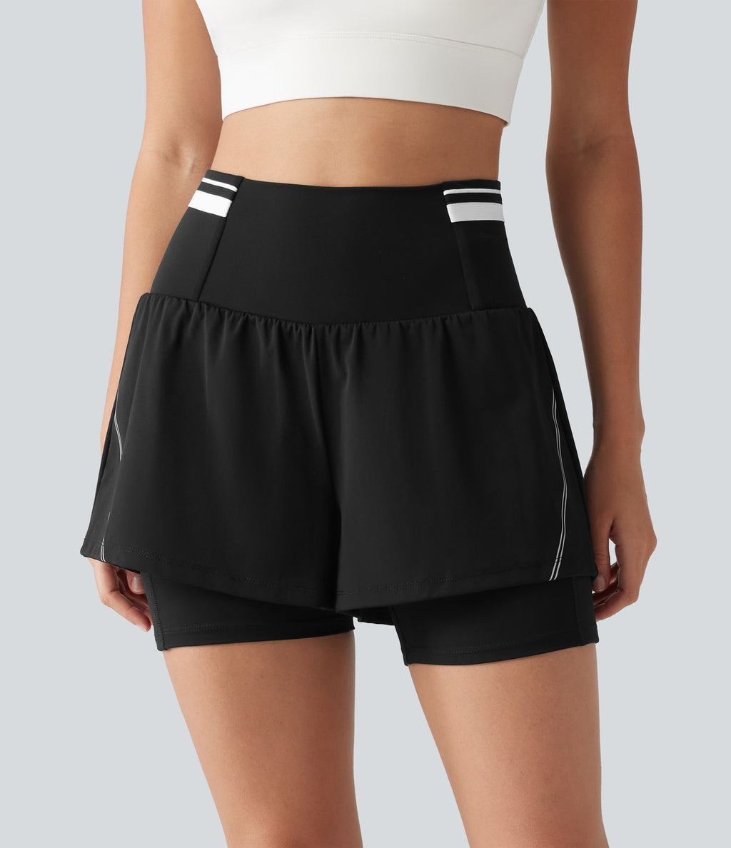 Short d’entraînement 2-en-1 SoftlyZero™ Airy réfléchissant taille très haute gainant effet frais 12,5 cm avec poches