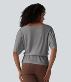 T-shirt de travail col bateau demi-manches