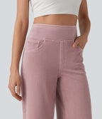 Halara Flex™ Jean large coloré casual taille haute avec poches