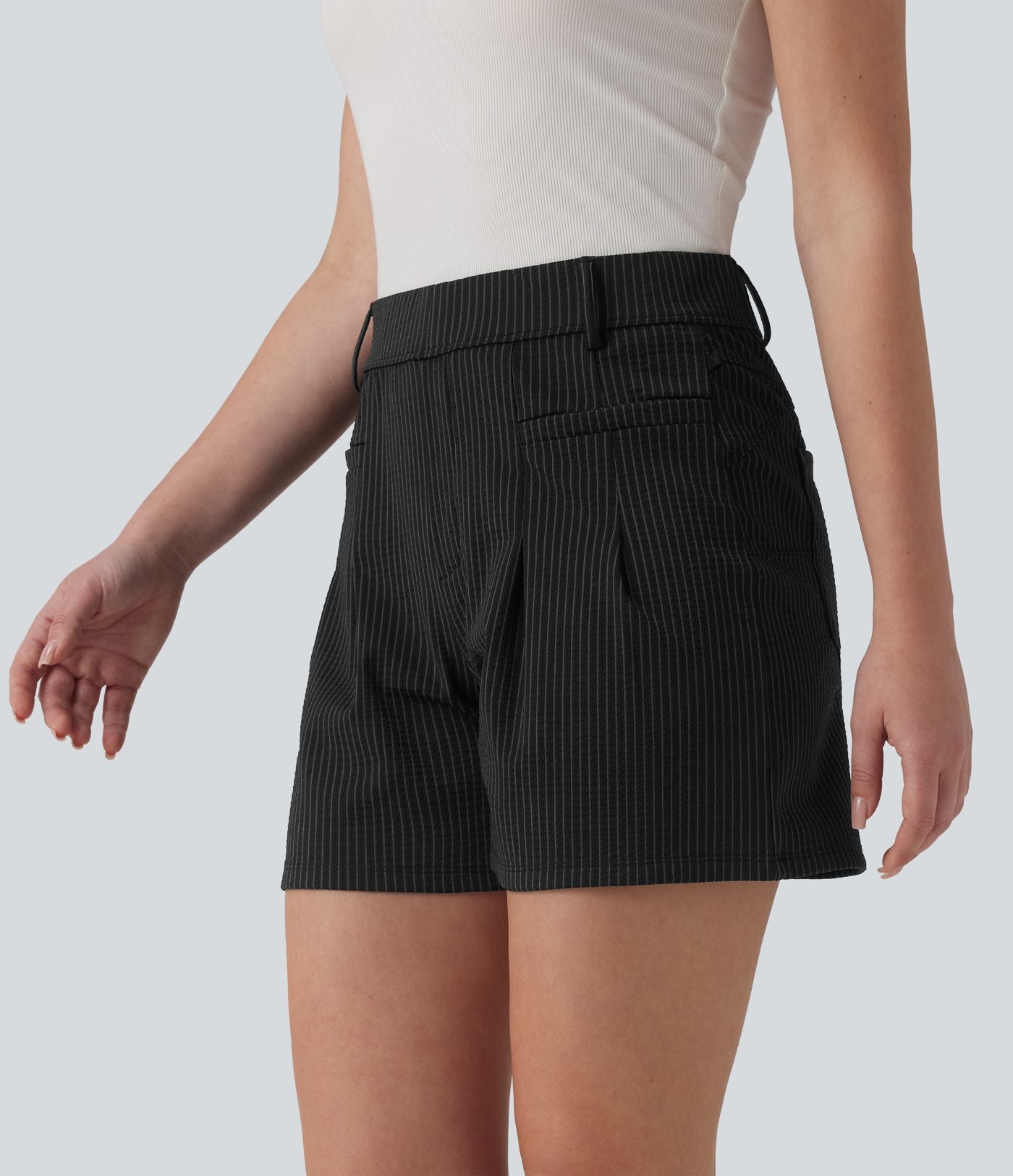 Short de golf taille haute à séchage rapide avec poches – UPF 40+