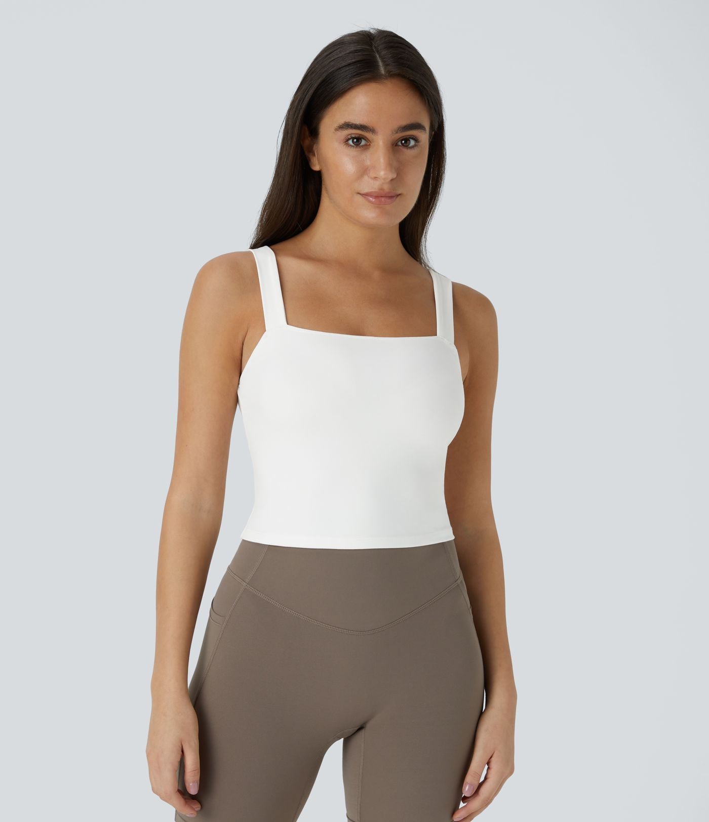 Softlyzero™ Plush Softlyzero™ Débardeur de Yoga Skinny Court à Encolure Carrée en Peluche