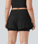 Short tailleur 2-en-1 grande taille SoftlyZero™ Airy taille ultra-haute effet frais InstantCool yoga 12,5 cm avec poches