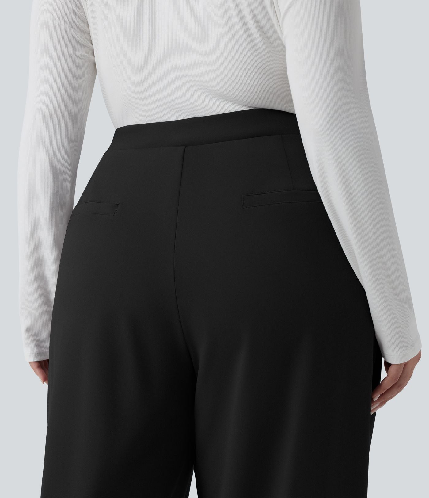 Halara Flex™ DayStretch Pantalon tailleur grande taille asymétrique fuselé taille haute avec poches