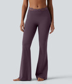Halara UltraSculpt™ Legging évasé de yoga taille haute en V avec dentelle contrastée et poches