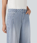 Jean barrel Halara Flex™ rayé taille haute avec poches