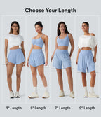 Short 2-en-1 de course gainant taille haute avec points réfléchissants, ourlet croisé et séchage rapide 12,5 cm avec poches SoftlyZero™