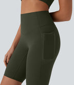 Short cycliste 22,8 cm d'entraînement gainant taille haute avec poches Halara UltraSculpt™