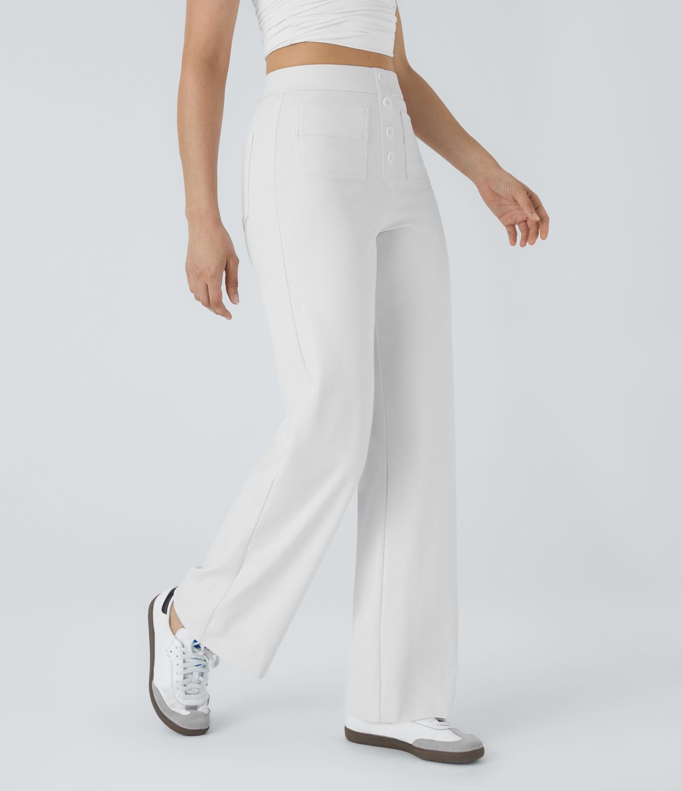 Pantalon taille haute coupe droite DayStretch avec poches