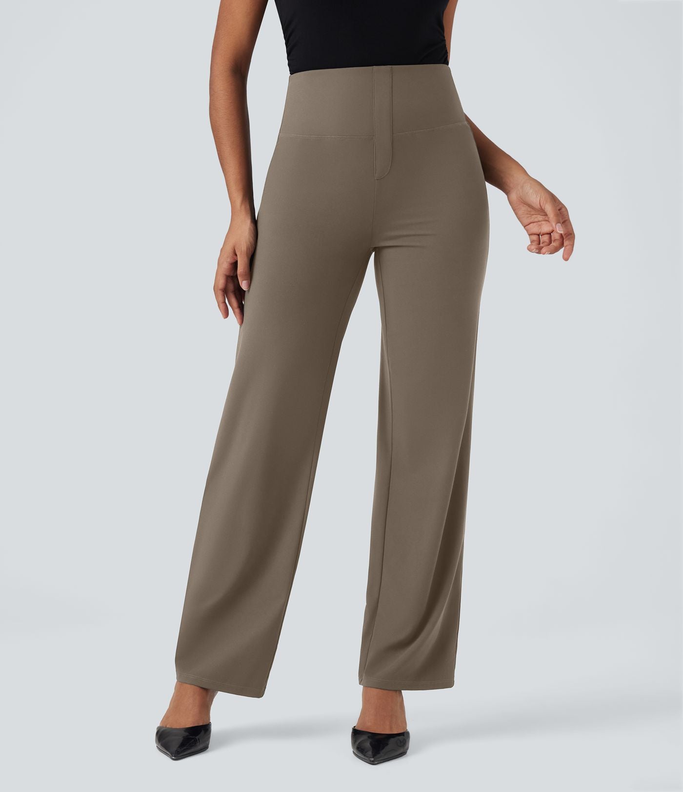 Pantalon de travail droit gainant taille haute avec poches Halara UltraSculpt™