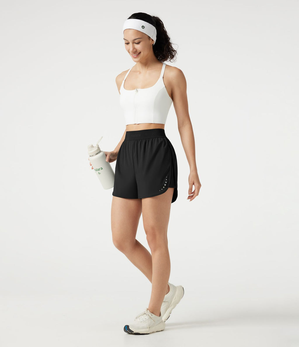Short de sport 7,5 cm Breezeful™ 2-en-1 séchage rapide taille haute en mesh contrastant à poches