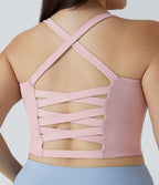 Débardeur Yoga Court Dos Nu Croisé Grande Taille