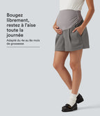 Short habillé de grossesse DayStretch 10 cm taille très haute coupe ample avec fronces et poches