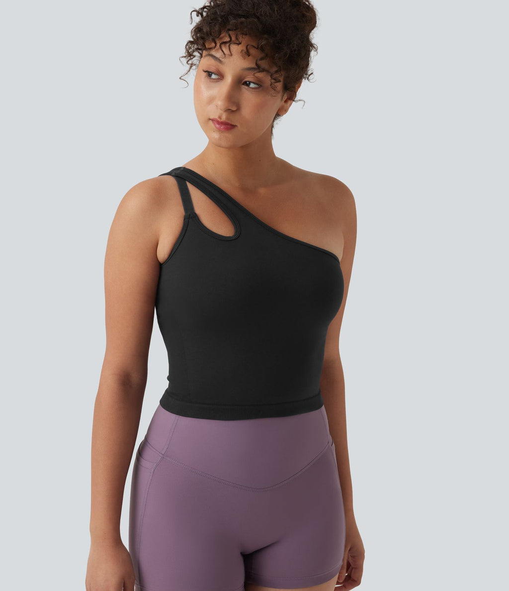 Débardeur yoga asymétrique OneForm Seamless Flow avec brassière intégrée