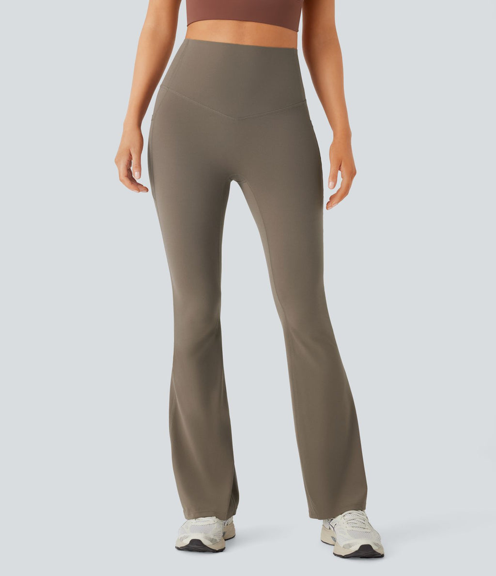 Pantalon de yoga à coupe bootcut gainant taille haute avec poches Halara UltraSculpt™