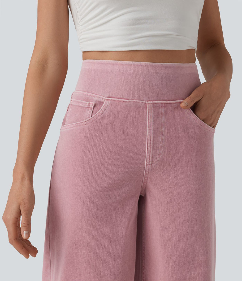 Halara Flex™ Jean large coloré casual taille haute avec poches
