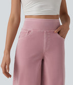 Halara Flex™ Jean large coloré casual taille haute avec poches