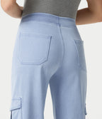 Jogging cargo casual en denim Halara Flex™ taille mi-haute avec poches