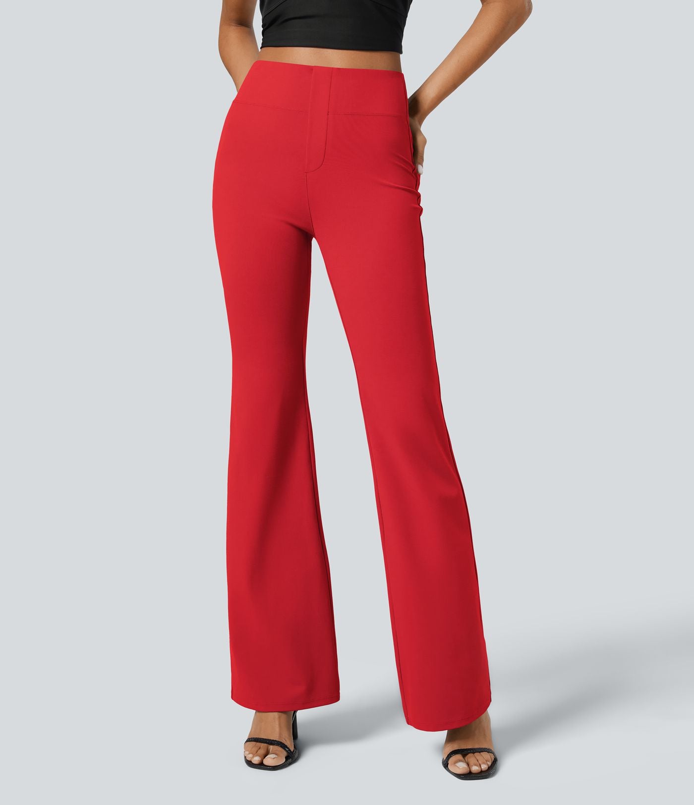 Pantalon tailleur légèrement évasé taille haute avec poches arrière Halara Flex™
