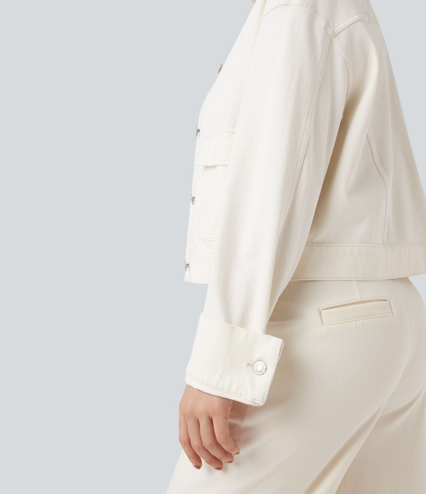 Veste denim Halara Flex™ col chemise manches longues