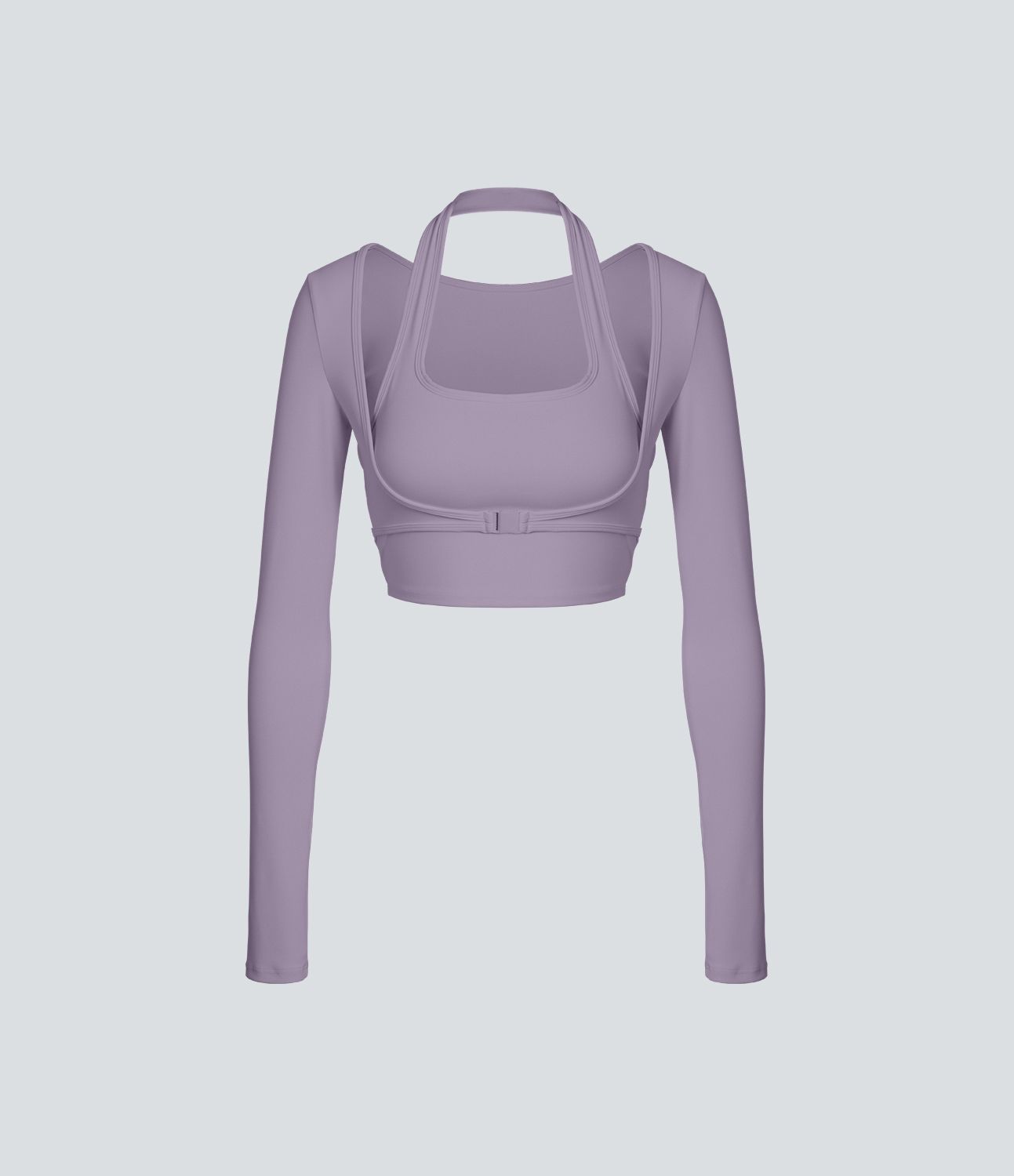 Softlyzero™ Plush Top Sport Yoga Manches Longues Trou pour le Pouce Dos Nu Col Halter