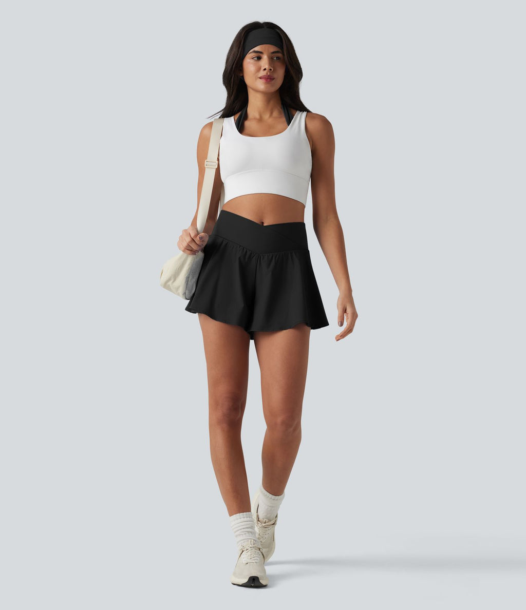 Breezeful™ Short de course 2-en-1 10 cm taille haute croisée à séchage rapide, avec poches