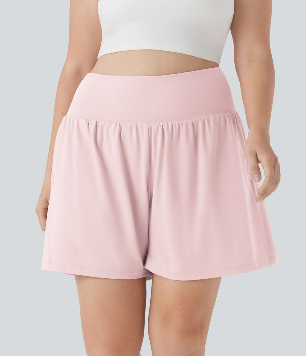 Short tailleur 2-en-1 Cool Touch yoga taille très haute Softlyzero™ Airy grande taille 17,5 cm avec poches
