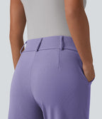 Halara Flex™ Pantalon tailleur fuselé taille haute en tissu gaufré avec poches