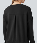Sweat-shirt décontracté SpacerTek™ col arrondi, manches longues et dos croisé