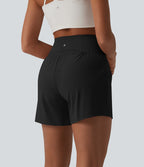 Short de yoga SoftlyZero™ Airy 2-en-1 gainant taille très haute à effet frais InstantCool avec poches, 12,5 cm