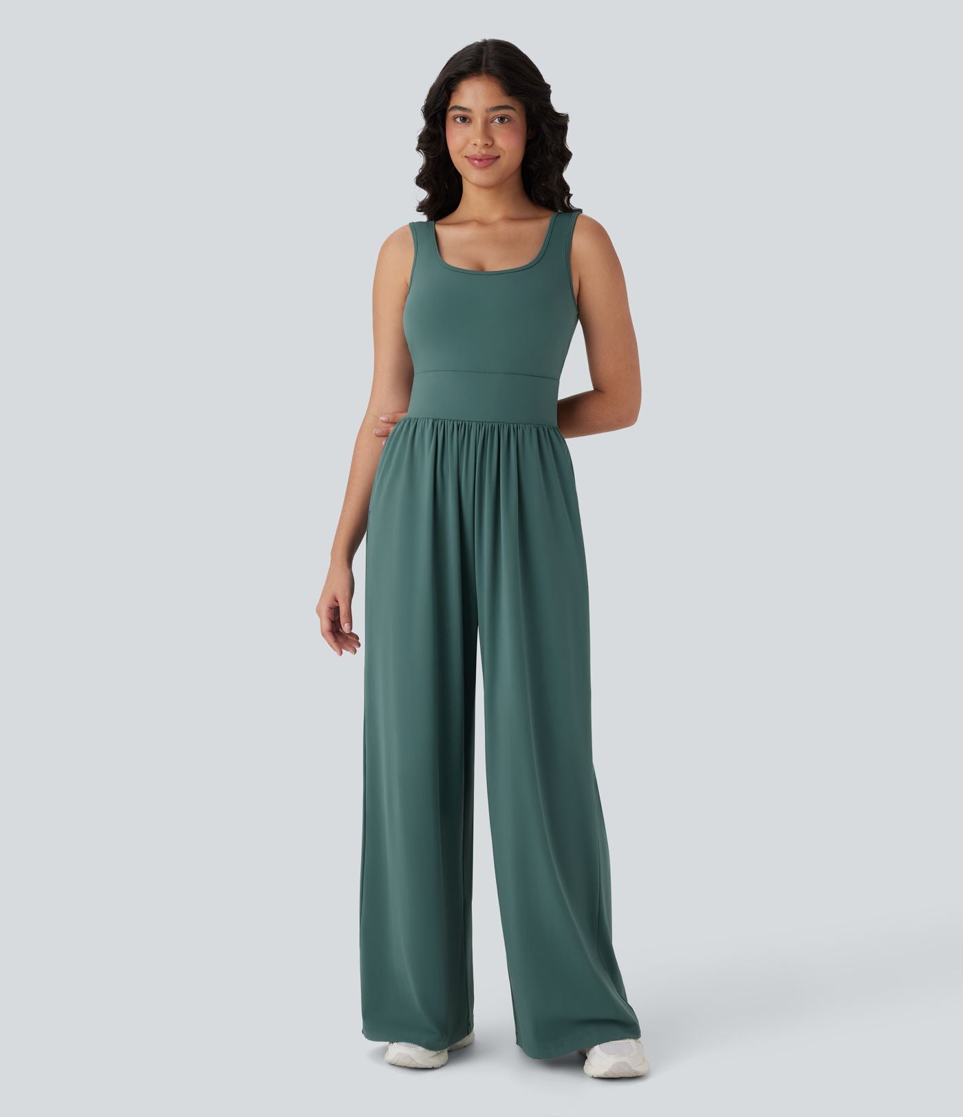 Combinaison de yoga large fluide dos nu bretelles croisées Softlyzero™ Airy Cool Touch avec poches - Easy Peasy