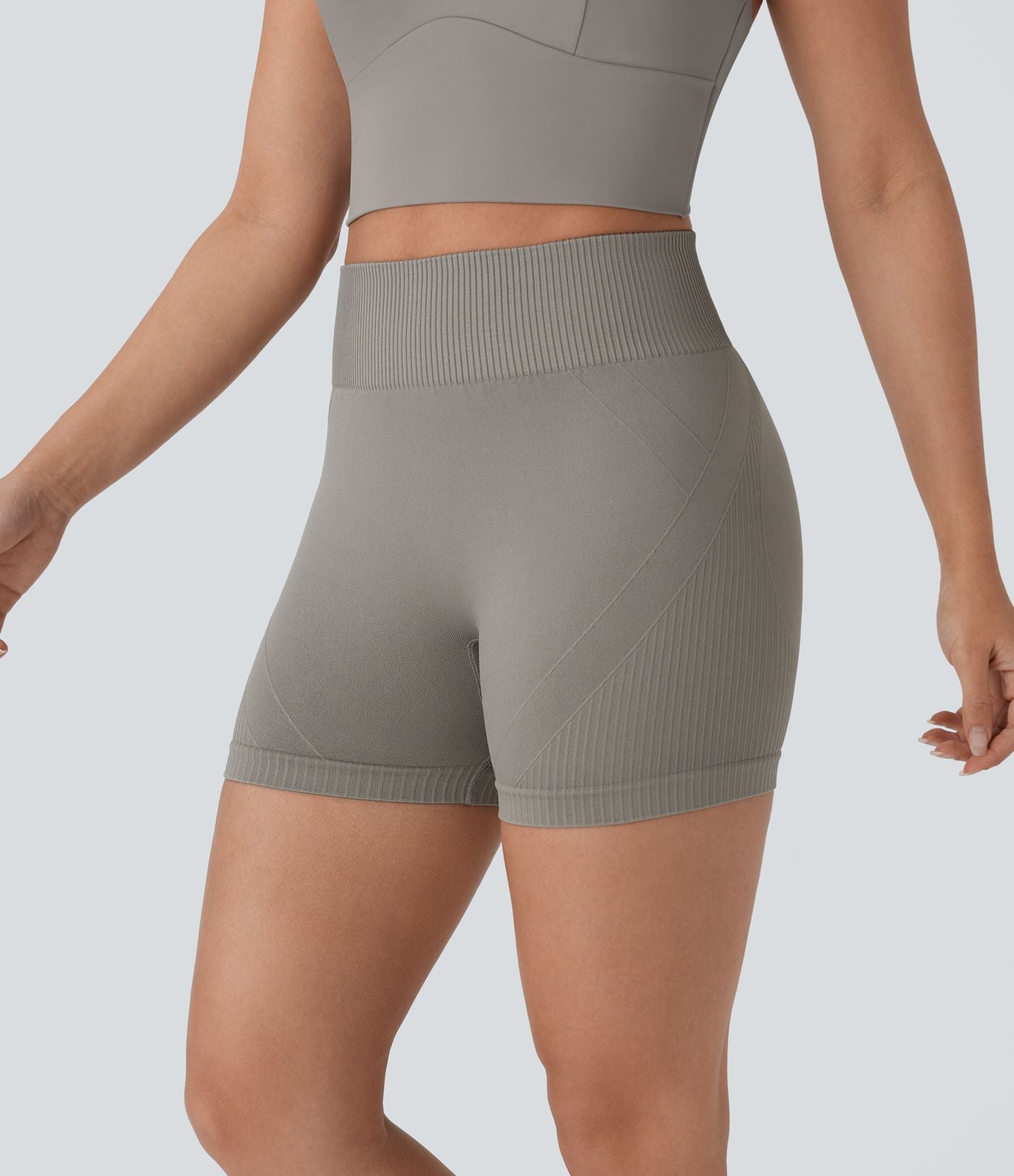 Short cycliste yoga 10 cm taille haute froncé sans couture OneForm Seamless Flow