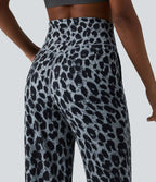 Pantalon de yoga jambes droites taille haute gainant imprimé léopard Halara UltraSculpt™ avec poches