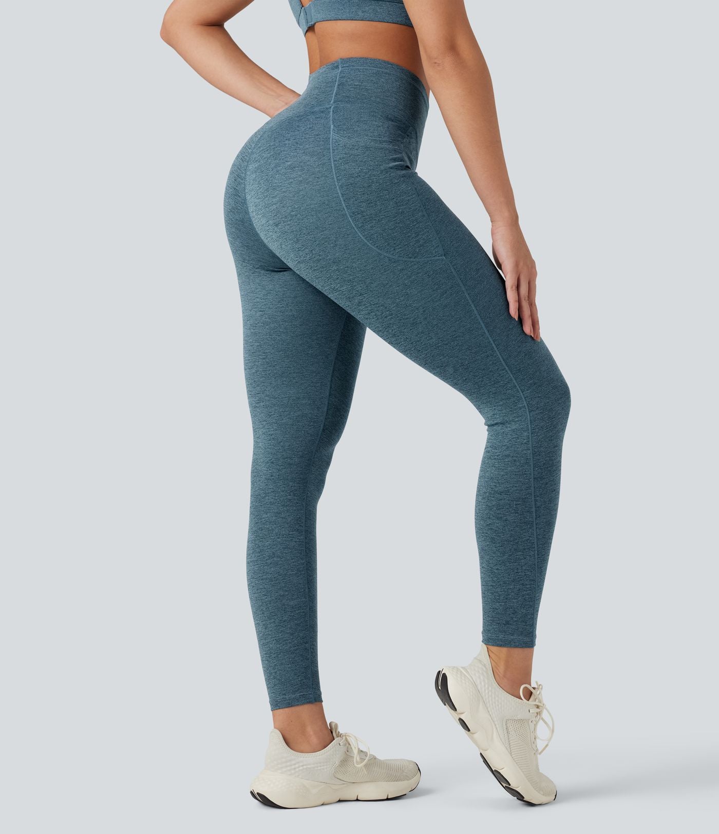 Legging yoga Halara UltraSculpt™ chiné croisé séchage rapide taille haute avec poches
