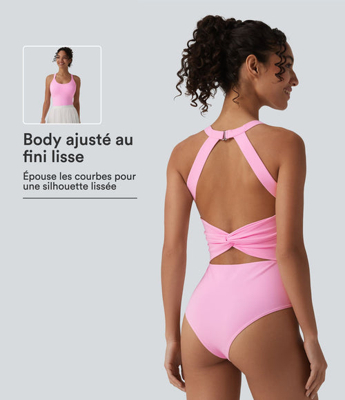 Body SoftlyZero™ Airy col U sans manches dos torsadé ouvert effet frais InstantCool avec boucle réglable et brassière intégrée