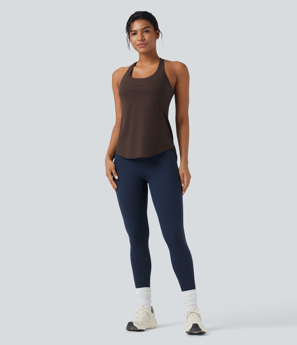 Débardeur running Halara UltraSculpt™ col rond dos croisé bonnets E-G
